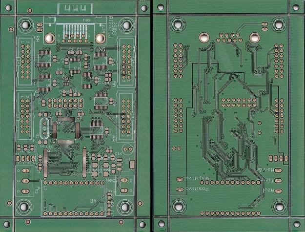Porción del panelizado del la PCB de control modelo Biznaga. (Ambas caras).