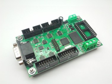 Tarjeta de control de display LED modelo Biznaga. Vista desde los puertos.