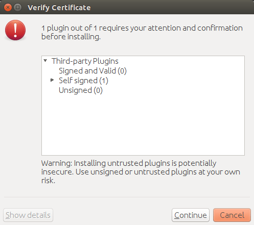 NetBeans plugin verify certificate.